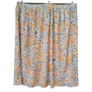 Sag Harbor Woman Plus Size 46" Floral Pleated Maxi Skirt Elastic Waist Pockets